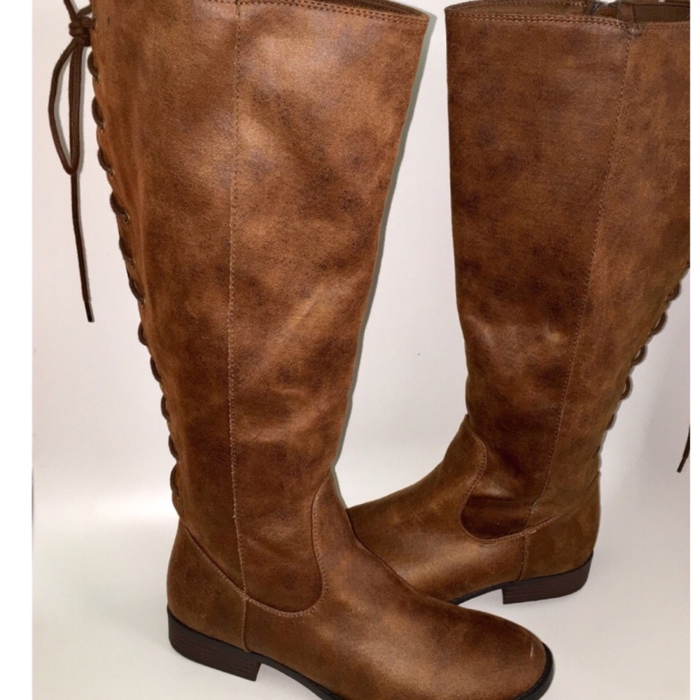 ❗️Moving SALE FINAL❗️ Vegan Leather Tie Back Boots